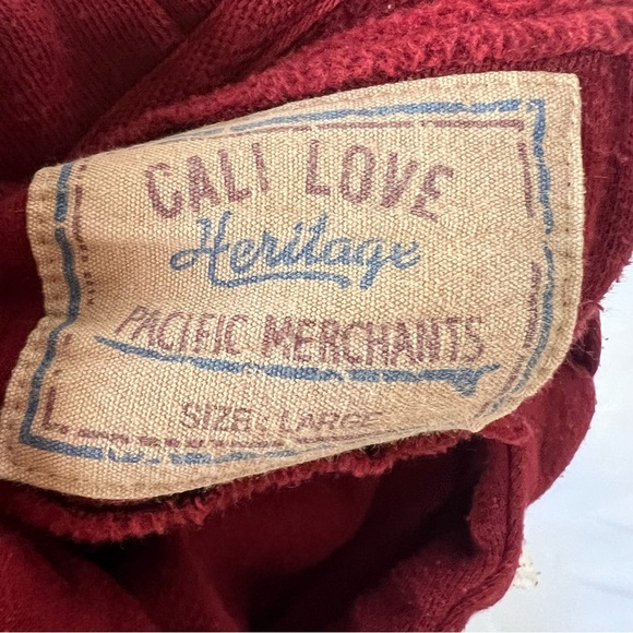 Cali love heritage pacific merchants pullover hoodie Drawstring hoodie large - Picture 5 of 5